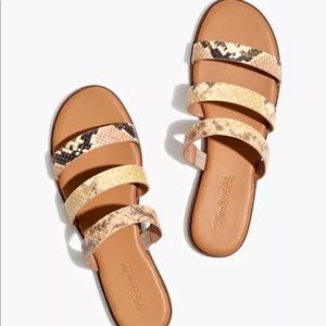 Madewell Ilana Slide Sandals in Snake embossed